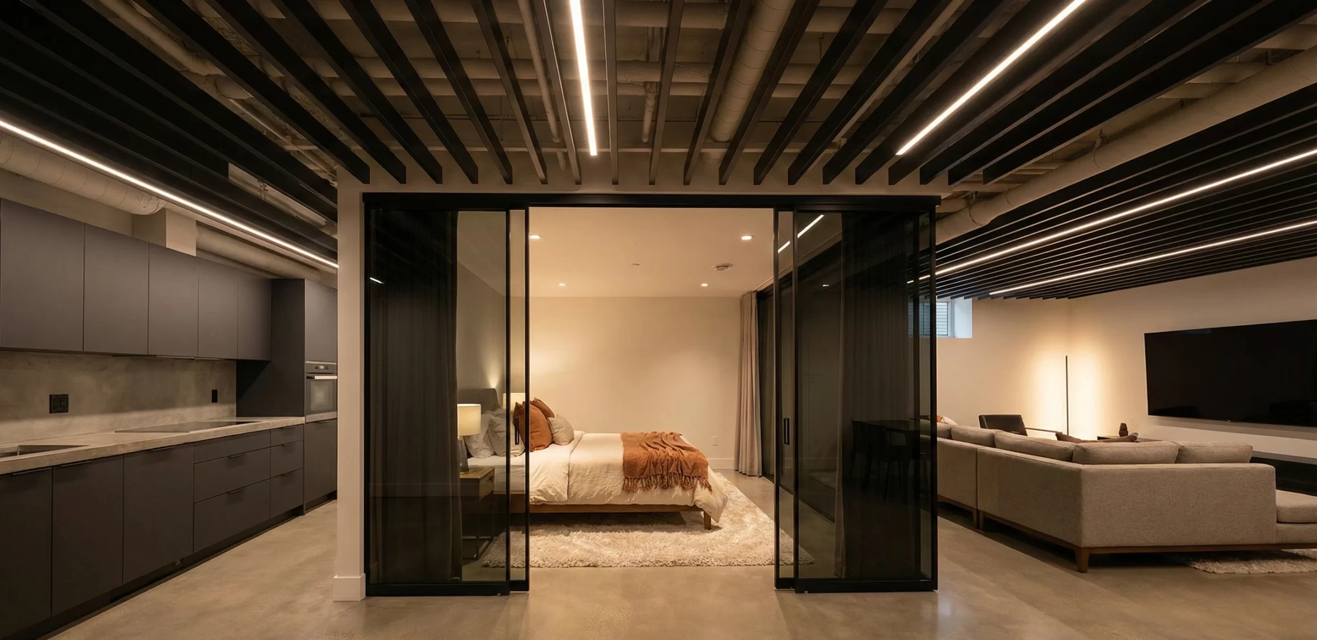 تبدیل یک زیرزمین تاریک به سوئیت لوکس تبدیل یک زیرزمین تاریک به سوئیت لوکس